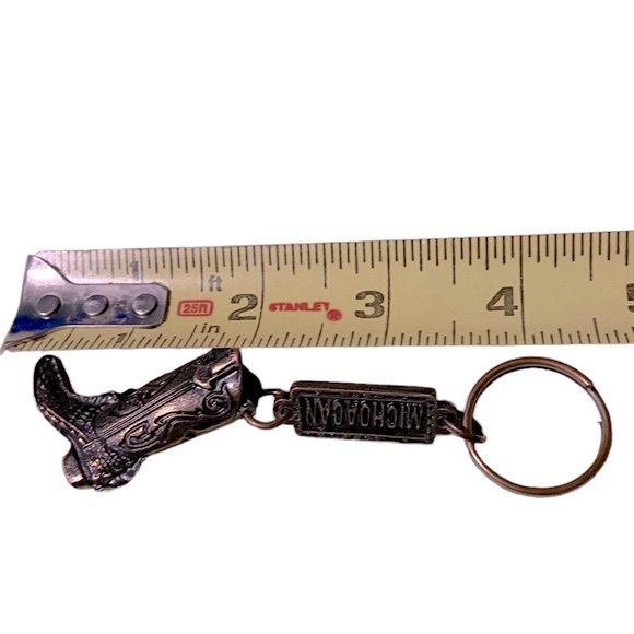 Western Boot Keychain Cowboy Metal Handcrafted Heavy Duty Brown 4.5” Key Holder - Picture 3 of 3